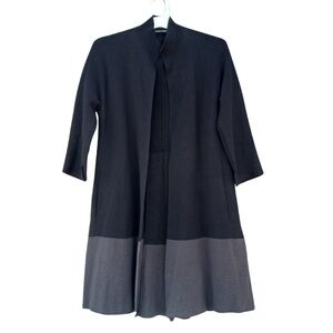 EILEEN FISHER Color Block Silk Cotton Blend Cardigan